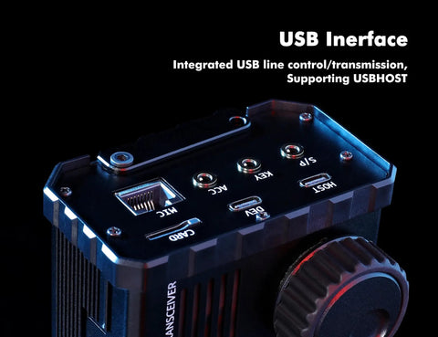 USB interface of High-Performance SDR HF Transceiver With 50 MHz Coverage Full Mode Operation Built-In Battery And Auto Antenna Tuner 24-Bit Sampling Rugged Ham Radio Rig For Home Or Field