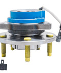 Front Wheel Hub and Bearing Assembly - Single Unit for 2000-2013 Chevrolet Impala, close-up with ABS sensor wire and 5-bolt lug