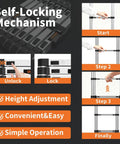 12.5 Ft Telescoping A Frame Ladder for Home Roof and RV Use, Heavy Duty Go To Step Ladder With EN131 Safety Certification, Supports Up To 330 Lbs, self-locking height adjustment shown