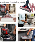 FH14050 multi-purpose brush attachments for Hoover CleanSlate portable vacuum; red-and-white bristle floor and upholstery tools.