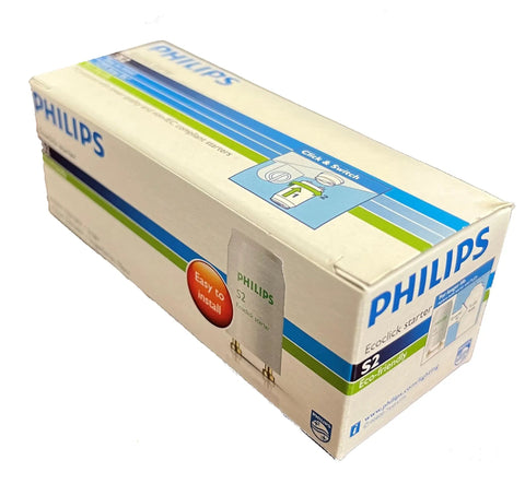 S2 Ecoclick Mechanical Fluorescent Lamp Starter 4W To 22W 10 Pack For 110 130V Or 220 240V Systems Easy Install Eco Friendly Durable And Ready For Fluorescent Fixtures. Philips box