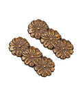 Set Of 2 Alloy Brass Menuki Grips For Japanese Katana Wakizashi Tanto Handles Tsuka DIY Bronze Color Palm Size Lightweight 15g