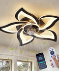 Dope Ceiling Fan With Lights Remote Control 24 Inch Black Low Profile Flush Mount in kitchen with remote and smartphone app control.