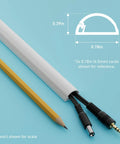 Wall Mounted TV Cable Concealer With Hinged One Piece Cover for a mess free clean wires behind your TV look, shown with pencil for size.