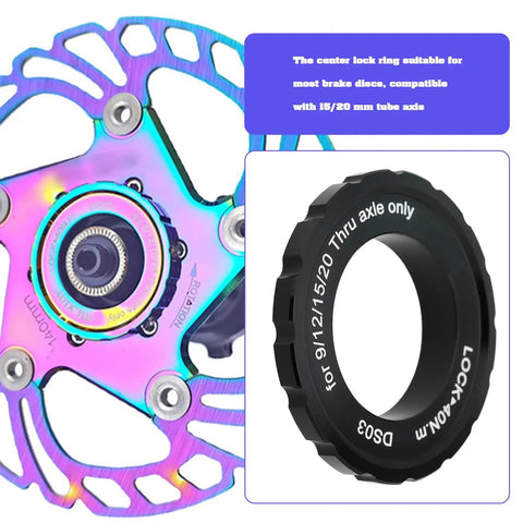 Two Pack Center Lock Locking Ring For Brake Disc Fits 15 To 20mm Thru Axle 44x26x8mm Aluminum Alloy Bike Hub Center Lock Compatible With Shimano Rotors For Mountain And Road Bikes Easy Upgrade.