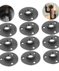 Decorative Floor Flange Set Of 10 Malleable Iron Fittings For DIY Projects And Vintage Home Decor Easy Install Compatible With Cast Iron Construction Durable shown with lighting application examples.