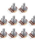 10 Pack Dope B10K Potentiometer 3 Pin 15mm Linear Ohm Variable Resistor for Volume and Light Control DIY Electronics Projects