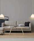 Living room with Adjustable Pendant Light With 15 Foot Cord And On Off Switch Frosted White Shade Ceiling Lamp For Living Room Bedroom Dining Hall Easy Install Plug In Ceiling Lighting Pack Of 2 above a sofa