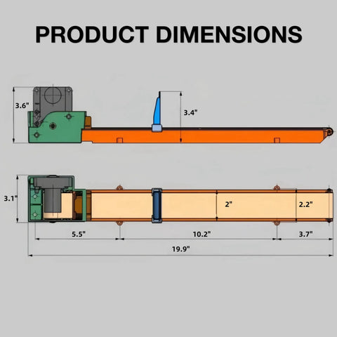 Product dimensions of Beefy 24V Mini Vending Conveyor Belt With High Strength Seamless Fiber Material for Smooth Product Transfer.