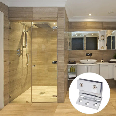 Heavy Duty Glass Door Hinge Zinc Alloy Wear Resistant Rust Proof For Indoor Use Ideal For Shower Doors And Wine Cabinets Beefy Clamp Smooth Operation Corrosion Resistant Finish Easy Install High Load Capacity, glass shower hinge close-up