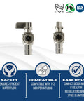 Front view of Ten Pack PEX A Expansion F1960 Half Inch Angle Valve Kit with safety, compatibility, and ease of use features highlighted
