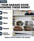 Solid Workhorse 7 Foot Overhead Garage Door Tune Up Kit With Durable Nylon Rollers Heavy Duty Steel Hinges And Secure Lift Cables for noisy and worn garage doors.