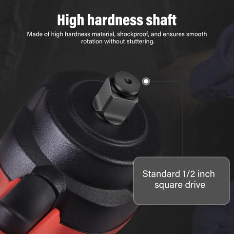 Professional 1/2 Inch Drive Air Impact Wrench With 1200 Newton Meter Torque 10000 Rpm Lightweight Pneumatic workhorse showing high hardness shaft and square drive.