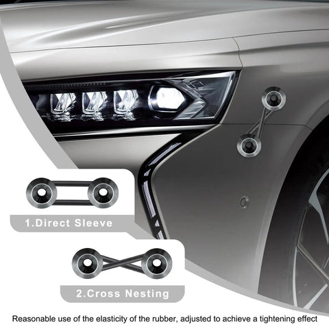 Front And Rear Bumper Quick Release Kit With Stainless Steel Screws, Rubber O Ring Washers, And Universal Tabs Titanium Finish
