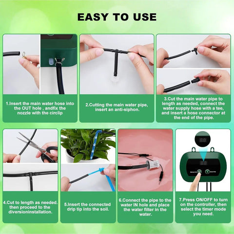 Step-by-step guide on setting up Solar Drip Irrigation System With Timer For Garden, Patio And Raised Beds