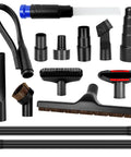 All Purpose Universal 14 Piece Vacuum Attachment Kit For Wet And Dry Vacuums With Extension Wands And Hose Adapters Displayed