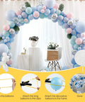 12 Piece Black Balloon Arch Clips Kit For Party, 3 Inch And 4 Inch Nylon, Includes Free Balloons, Flowers, Chains And Dots To Build Epic Backdrops Fast, pastel arch