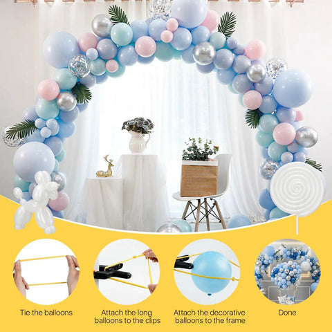 12 Piece Black Balloon Arch Clips Kit For Party, 3 Inch And 4 Inch Nylon, Includes Free Balloons, Flowers, Chains And Dots To Build Epic Backdrops Fast, pastel arch