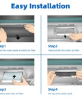 Diagram showing easy installation of Cabin Air Filter Replacement CF10285 With HEPA And Activated Carbon for various vehicles.