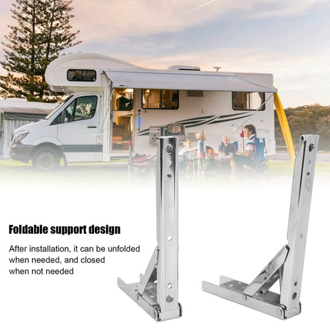 8 Inch Folding Shelf Bracket Wall Mount Heavy Duty Maximum Load 45Kg Cold Rolled Steel Collapsible in front of RV
