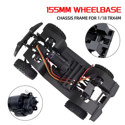 Durable Metal Chassis Frame With 6.1 Inch Wheelbase For 1 18th Scale RC Crawlers Like TRX4M Bronco Defender And AX-8560 Models