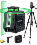 Pro Grade 360 Degree Self Leveling Laser Level With Tripod And Carry Pouch Green Cross Line Laser For DIY Home Projects 100 Ft Bright Range With High Accuracy Perfect For Wall Tile Floors And Picture Hanging, with tripod and case