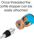 DIY Bottle Turning Kit With Five Classic Chrome Stoppers and wooden acrylic piece ready to attach