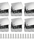 6-Pack 4x4 Inch Square Electrical Boxes With Covers And Mounting Accessories, Heavy Duty Steel Junction Boxes For Indoor Outdoor Wiring, Secure Organized Projects And Easy Mounting. Six steel boxes with covers and screws