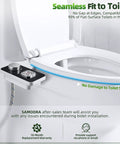 Must Have Non Electric Cold Water Bidet Toilet Seat Attachment With Pressure Controls And Retractable Self Cleaning Dual Nozzles For Front And Rear Wash In Black installed on toilet