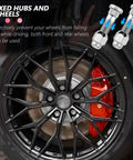 Two Sets Wheel Studs And Lug Nuts Replacement Kit M12x1.5 For Hyundai And Kia Cars with fixed wheel on vehicle hub.