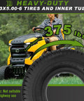 13x5.00-6 Tires And Inner Tubes 4 Pack Set TR 13 Straight Valve Stem for lawn mowers and garden carts, 375 lbs capacity