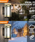Modern Outdoor Wall Light With Frosted Glass, Aluminum Exterior Lantern for House, Garage, Porch, Carport, Weatherproof, Rust Resistant