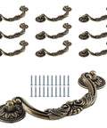 10 Piece Drop Drawer Handles Set With 5 Inch Hole Centers And 6.2 Inch Total Length Bronze Bail Cabinet Pulls For Furniture Cupboard