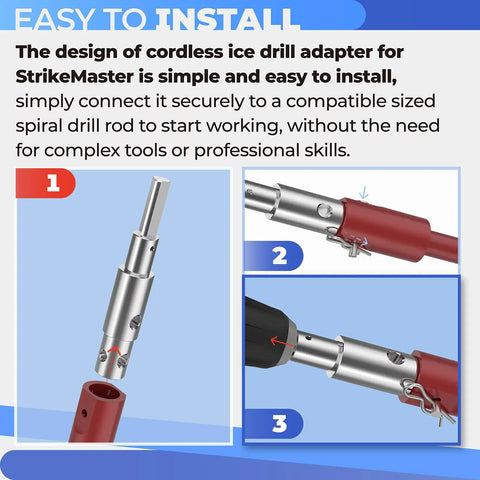 Two Stage Auger Adapter Conversion Kit For Your Drill Turns One Half Inch Hand Drills Into Ice Augers And Fits Auger Shafts.