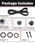 All In One Timing Belt Kit With Water Pump For 1.6L 1.8L Engines Includes Tensioner Seals And Gaskets package contents