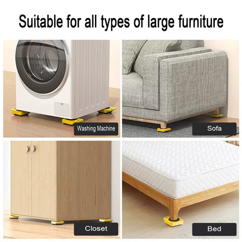 Heavy Hauling Setup Features 360 Degree Swivel Casters And Shock Absorbing Silent Rollers To Move Bulky Appliances Through Tight Garage Spaces Like A Smooth Operator Daily, showing washing machine, sofa, closet, and bed.