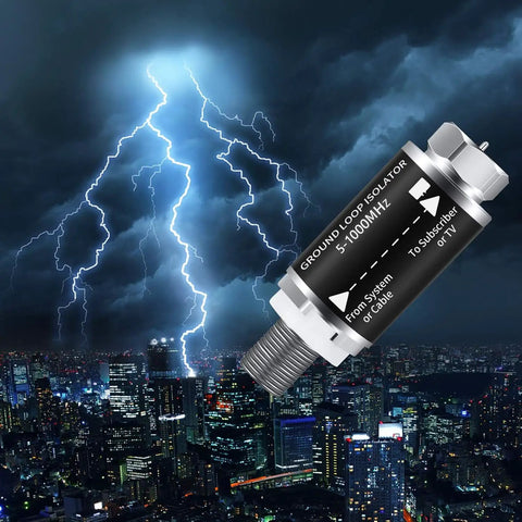 Ground Loop Isolator For Cable TV Audio 75 Ohm Coaxial Interference Eliminator Hum Buzz Noise Reducer And TV Signal Cleaner