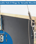 Picture Frame Safety Hanging Kit Set 6 Pack With 2 Meter Steel Cables And 12 Double Hole D Ring Hangers Heavy Duty Anti Drop System on frame