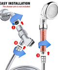 Installation guide for LED Shower Head With Hose And Adjustable Arm Bracket High Pressure Filtration Handheld Shower