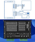 Wiring diagram and specifications of DM556 Digital CNC Stepper Motor Driver for NEMA 17 23 34 motors.