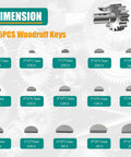 Front view of Dimension 385-piece metric woodruff steel key assortment kit with 205 woodruff and 180 feather keys