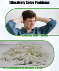 Man with hands on head and chopped material, prevent fuzzing problem