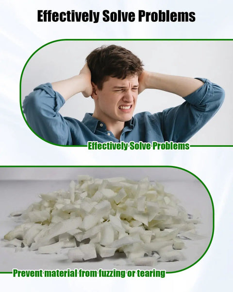 Man with hands on head and chopped material, prevent fuzzing problem