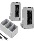 2-Pack Mini 3 Intelligent Flight Battery And 3-Channel Fast Charger Two-Way Charging Hub with cables and batteries