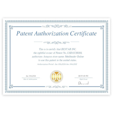 Patent authorization certificate for DCSTAR INC, granting rights to use patent in the United States. Jan 16, 2024 to Jan 16, 2032.