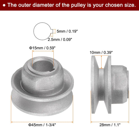 Industrial Sewing Machine Clutch Motor Pulley 15mm Inner Diameter 45mm Outer Diameter Aluminum Transfer Wheel Pulley
