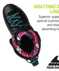 Cruiser Womens Fitness Inline Skates With Molded Hard Shell Black Aqua Color Urban Performance Skates anatomical liner view