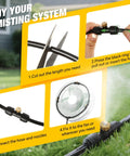 Installation steps of Outdoor Patio Garden Misting System With 50 Ft Line And 17 Nozzles Preassembled Misters Water Filter Brass Adapter
