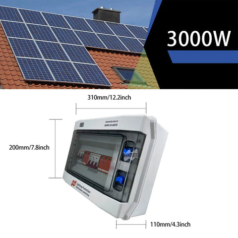 Tough Hybrid Solar Wind Power Controller With Lightning Protection And Hella Reliable Surge Guards For Zero Hassle Off Grid Battery Charging, 3000W controller displayed with solar panels.