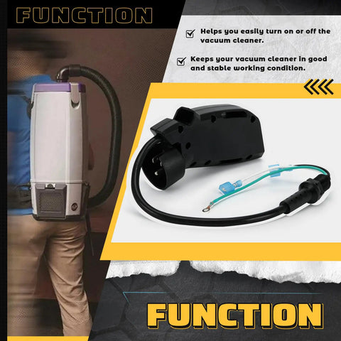 Switch Box Full Assembly Replacement for ProTeam Super Coach Pro 6 and Pro 10 Backpack Vacuums with cords